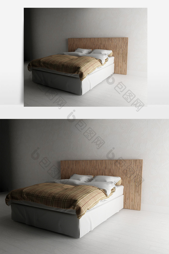 卧室双人大床模型