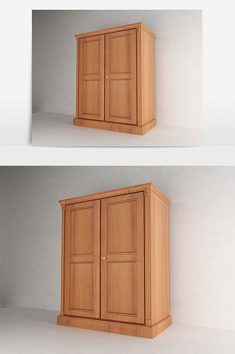 实木衣柜max模型图片