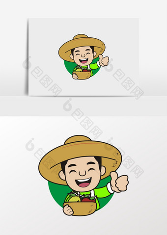 卡通农民小哥水果logo图片