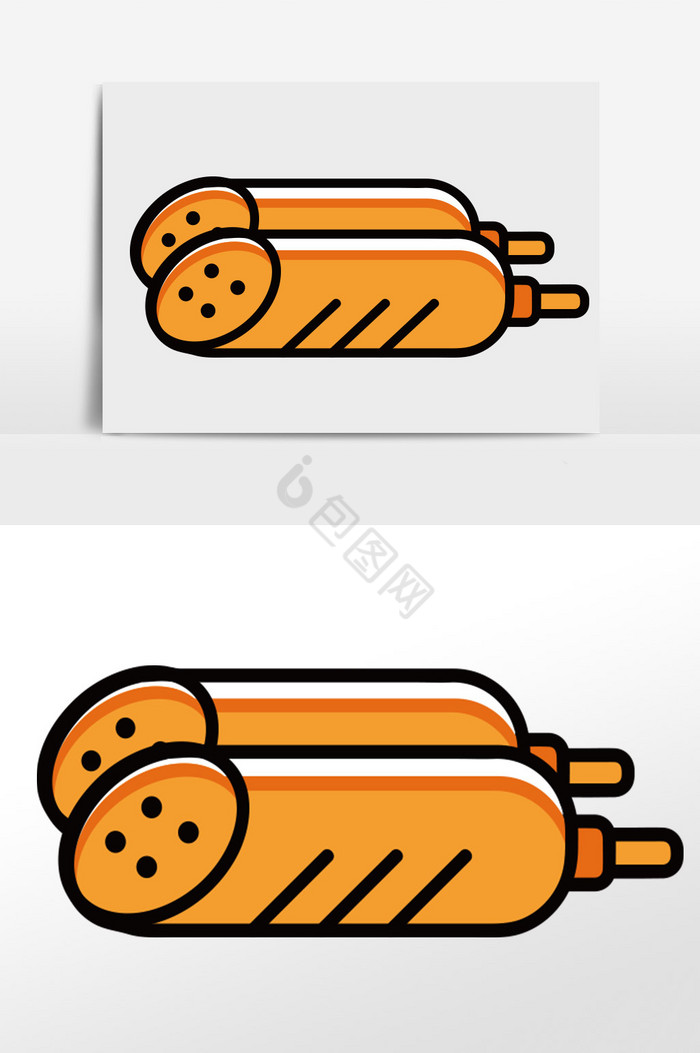 热狗火腿食物食材插画图片