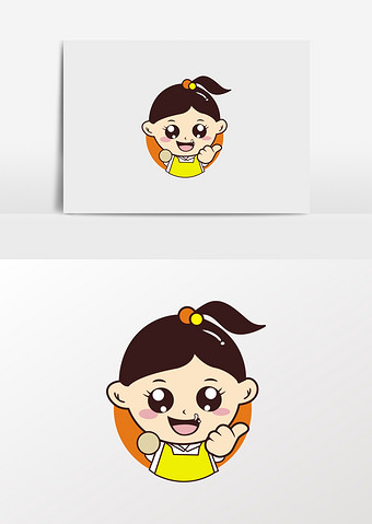 卡通小女孩logo图片