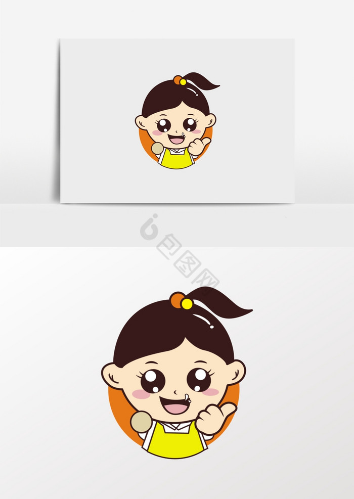 小女孩零食小吃食品logo图片