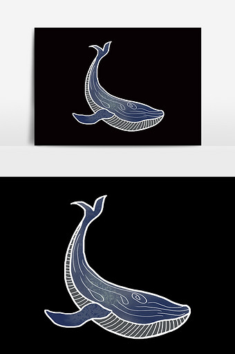 手绘卡通鲸鱼素材图片