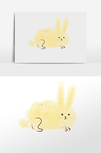 小清新手绘可爱水彩卡通小兔子图片