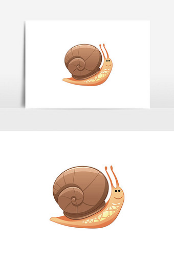 可爱蜗牛素材插画图片