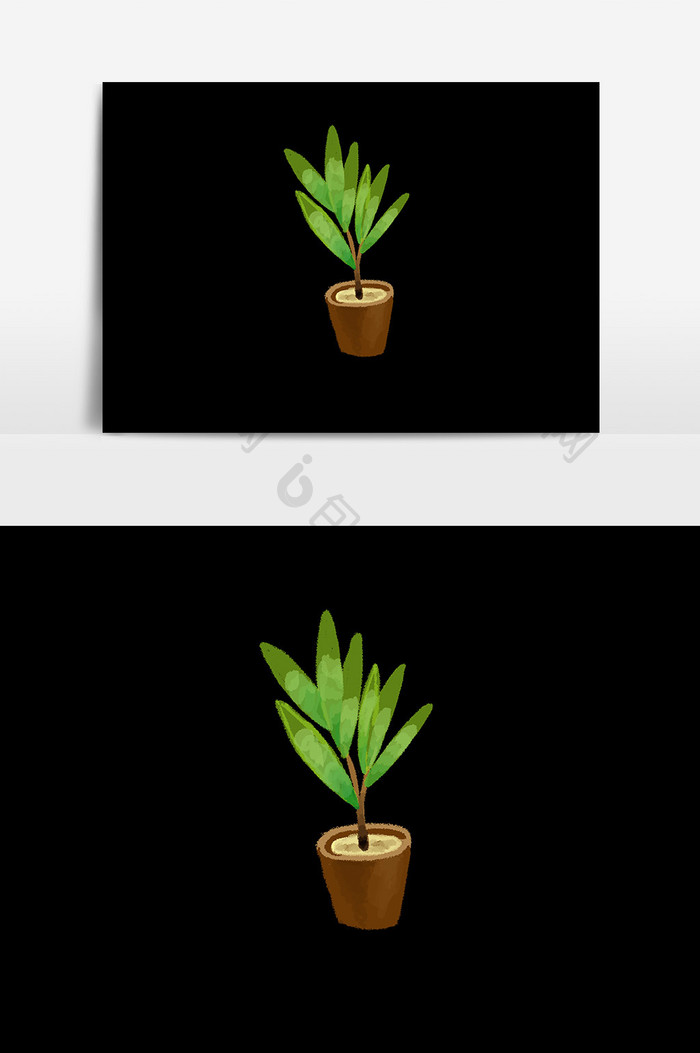 卡通花盆植物设计