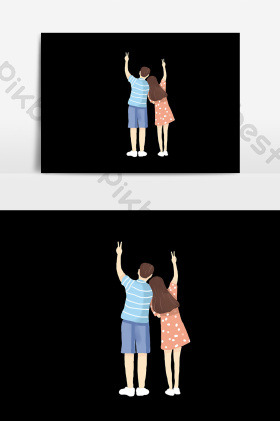 女孩男孩插画