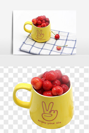 新鲜水果樱桃png素材图片