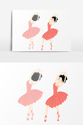 芭蕾舞女孩插画设计图片
