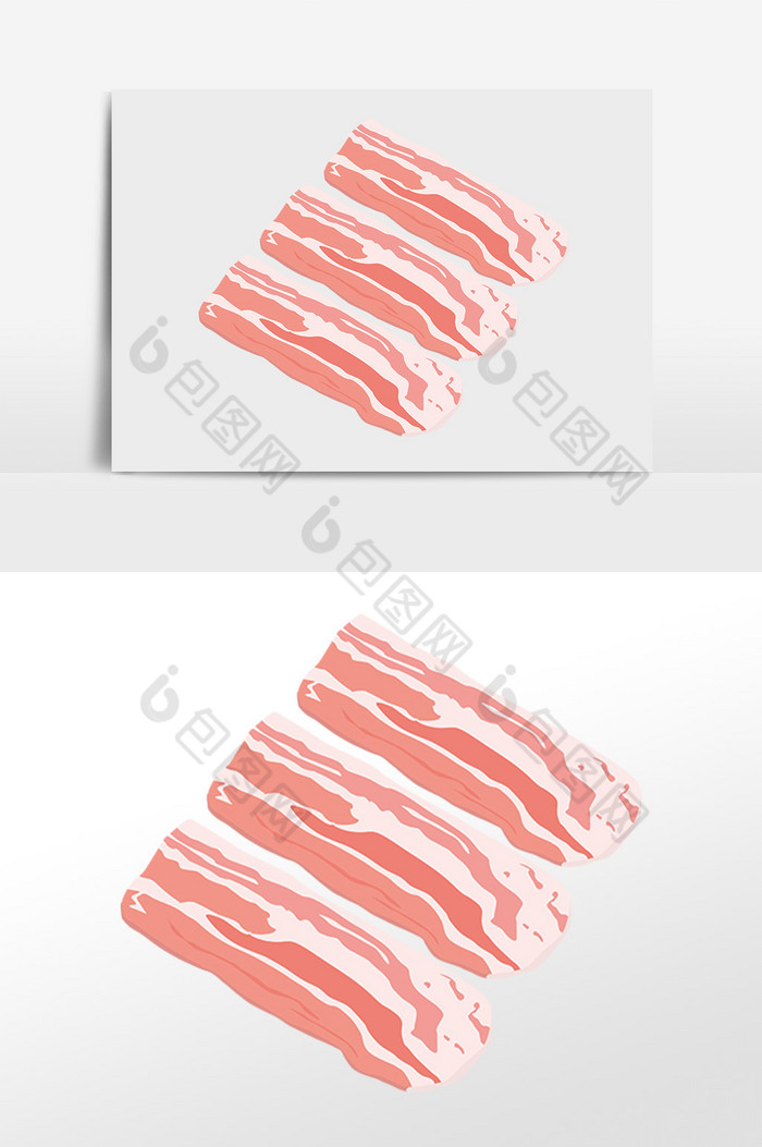 火锅羊肉卷插画素材