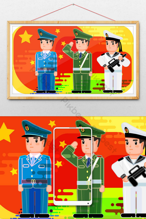 儿童敬礼插画-儿童敬礼插画图片-包图网