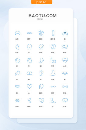 人体器官脏器牙医ui图标