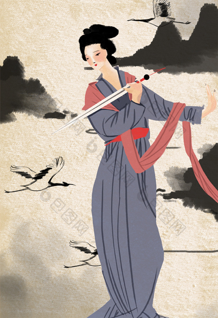 中国传统文化戏曲人物插画