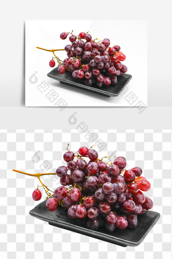 新鲜水果红葡萄psd元素