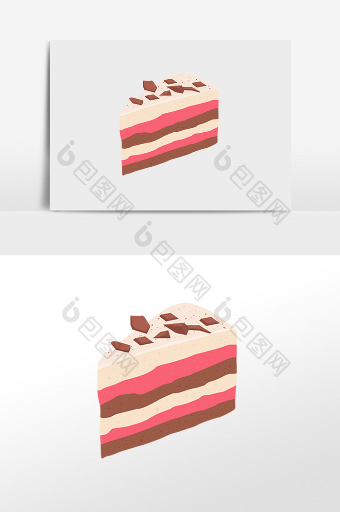巧克力草莓蛋糕插画素材
