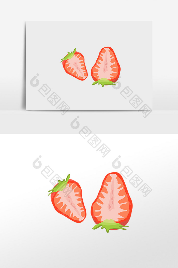 清新草莓插画素材