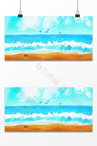 海洋海滩设计背景图图片