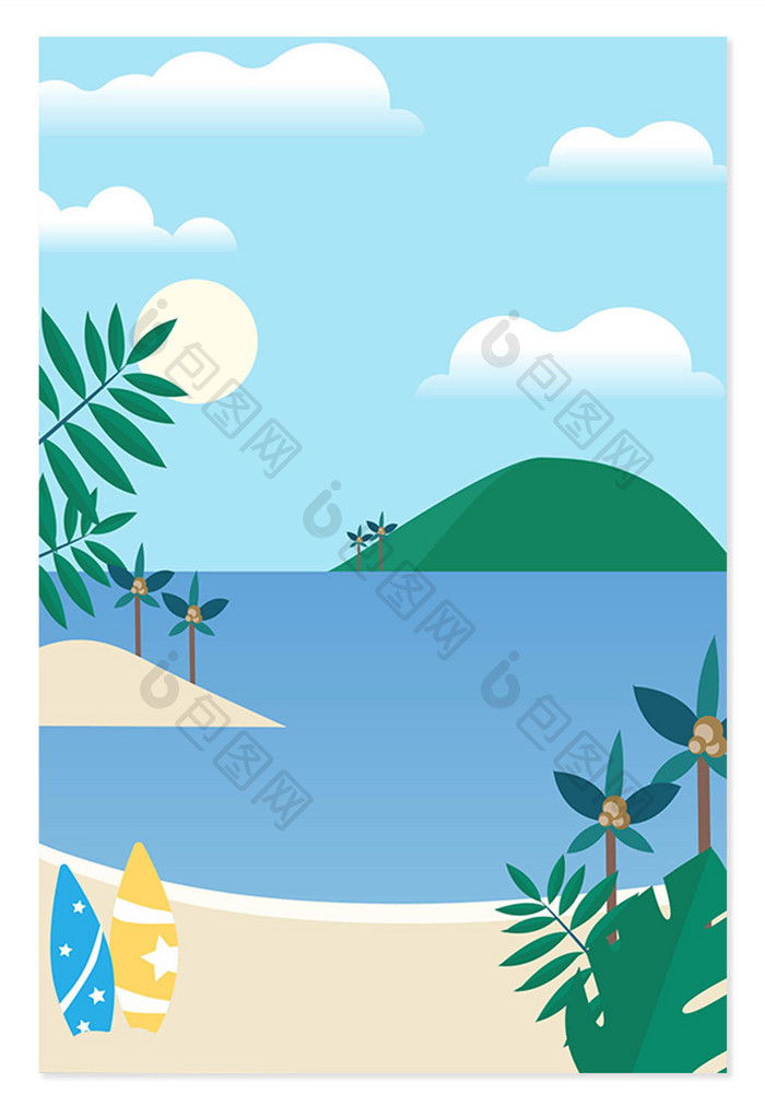 海滩海边设计背景图