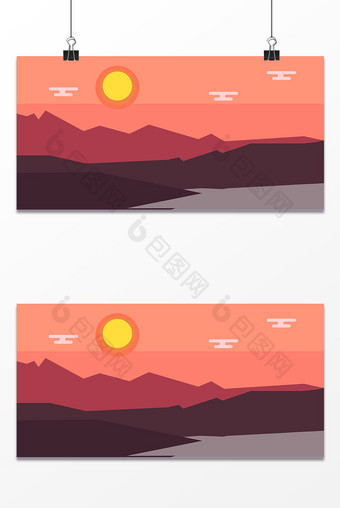 日落郊野设计背景图图片