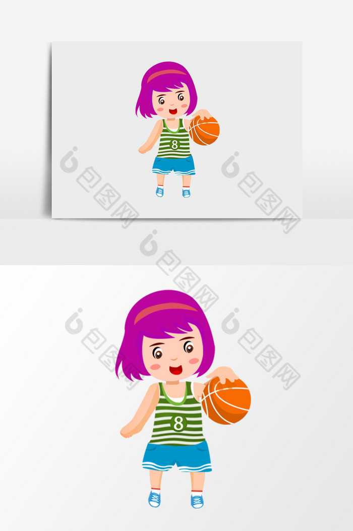 暑假生活暑假插画篮球场图片