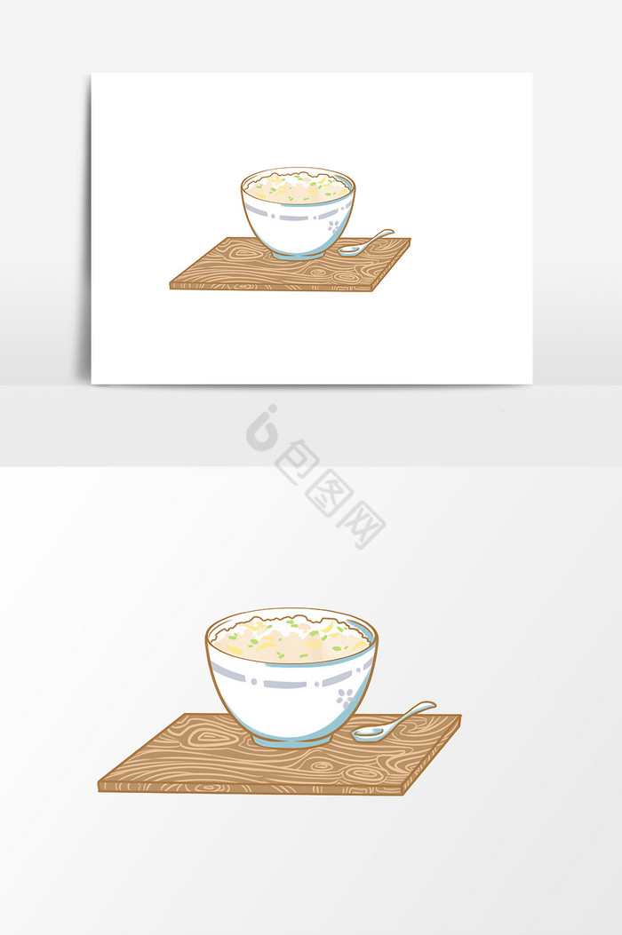 米饭大碗汤勺图片