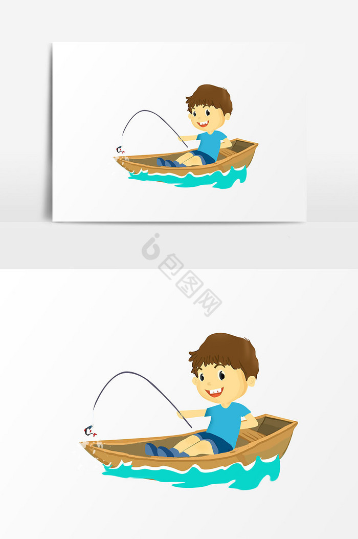 帆船插画图片