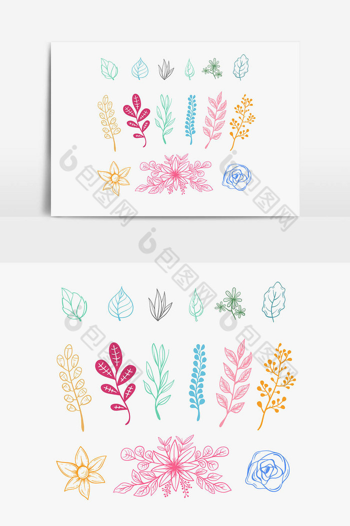 线条花卉装饰图片图片
