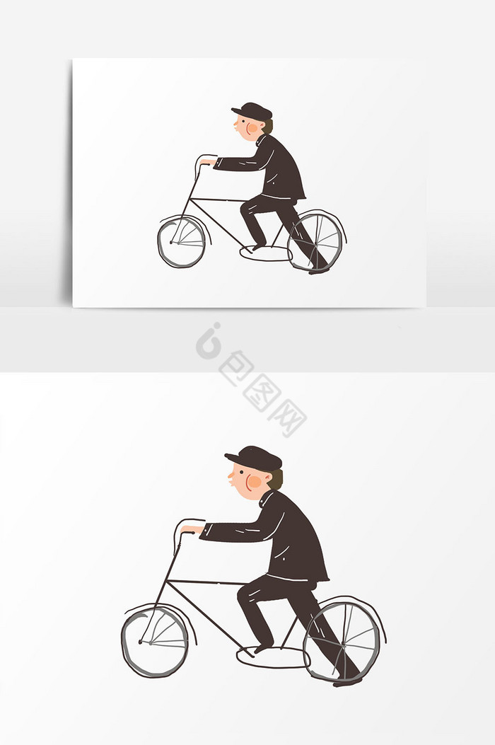 老式自行车插画图片