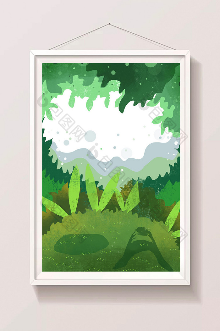 绿色大树环境插画设计