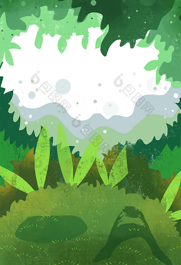 绿色大树环境插画设计