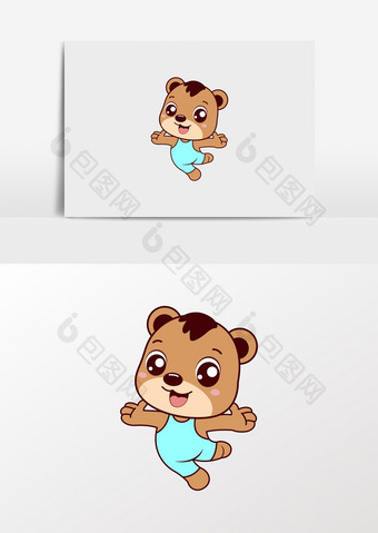卡通熊小熊吉祥物儿童logo图片