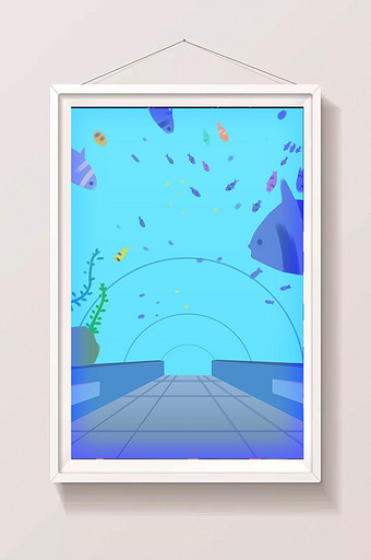 鱼缸环境插画设计图片