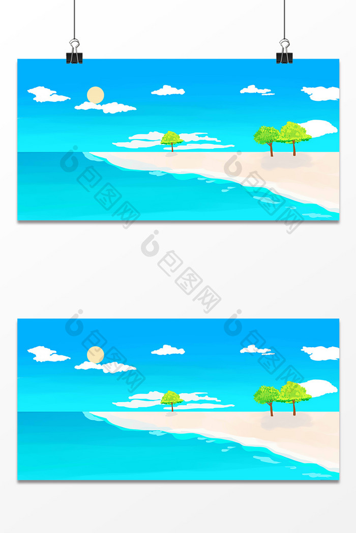 沙滩椰子树设计元素