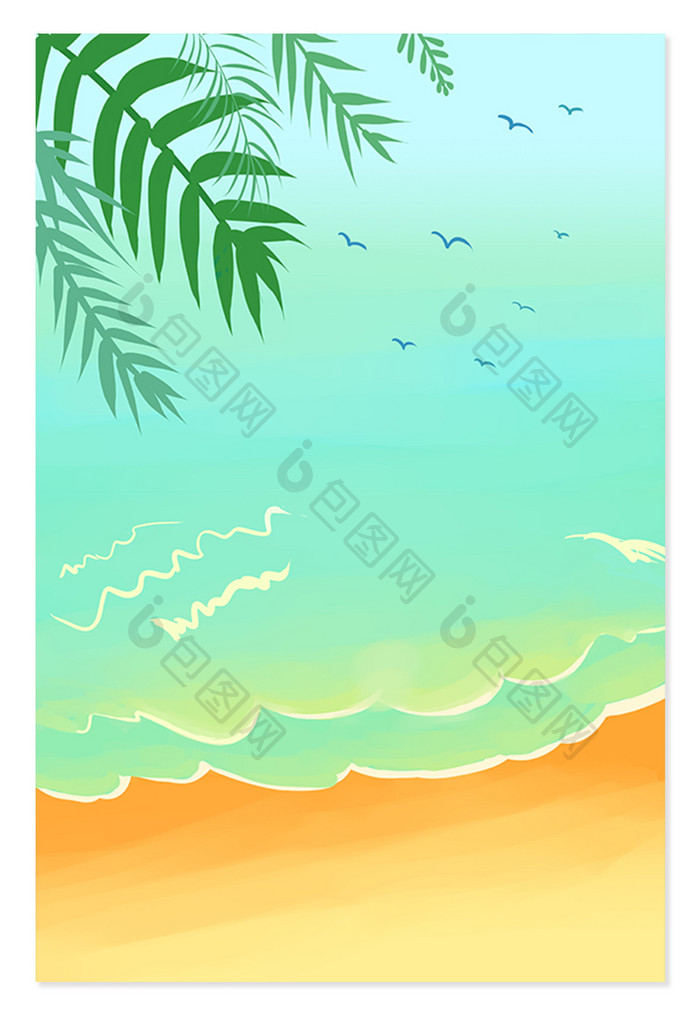 夏日旅游冲浪设计背景图