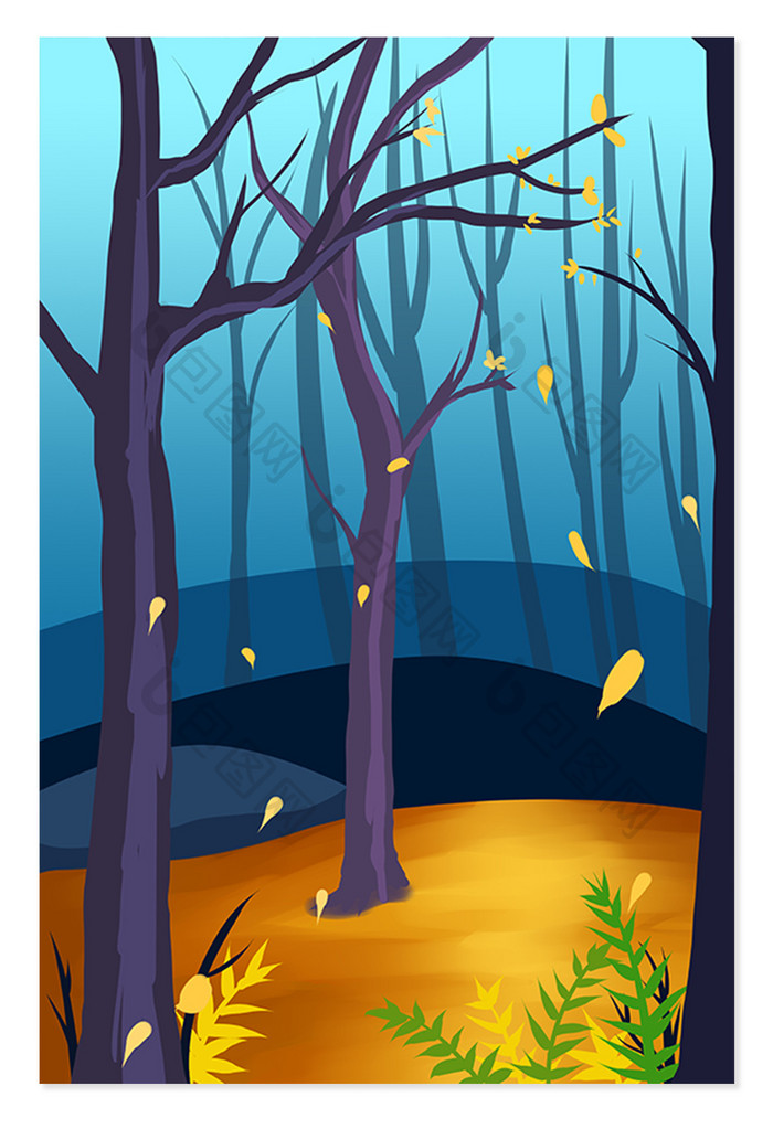 森林树木梦幻设计背景图