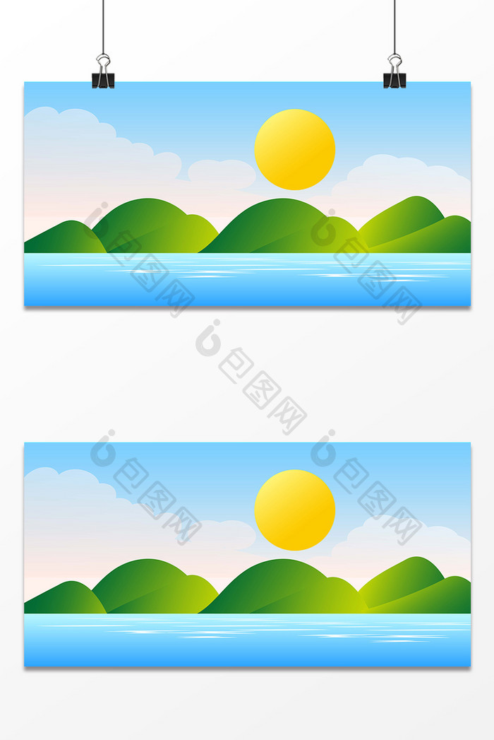 旅游太阳蓝色海洋设计背景图