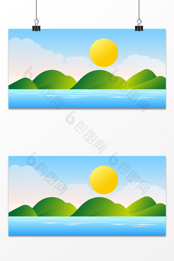 旅游太阳蓝色海洋设计背景图图片