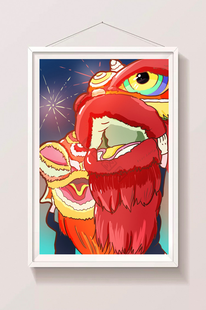 舞龙舞狮插画-舞龙舞狮插画图片-包图网