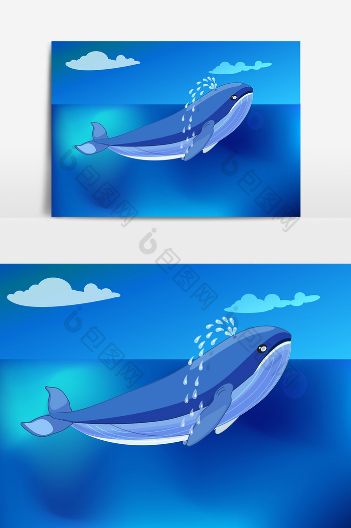 手绘鲸鱼设计元素