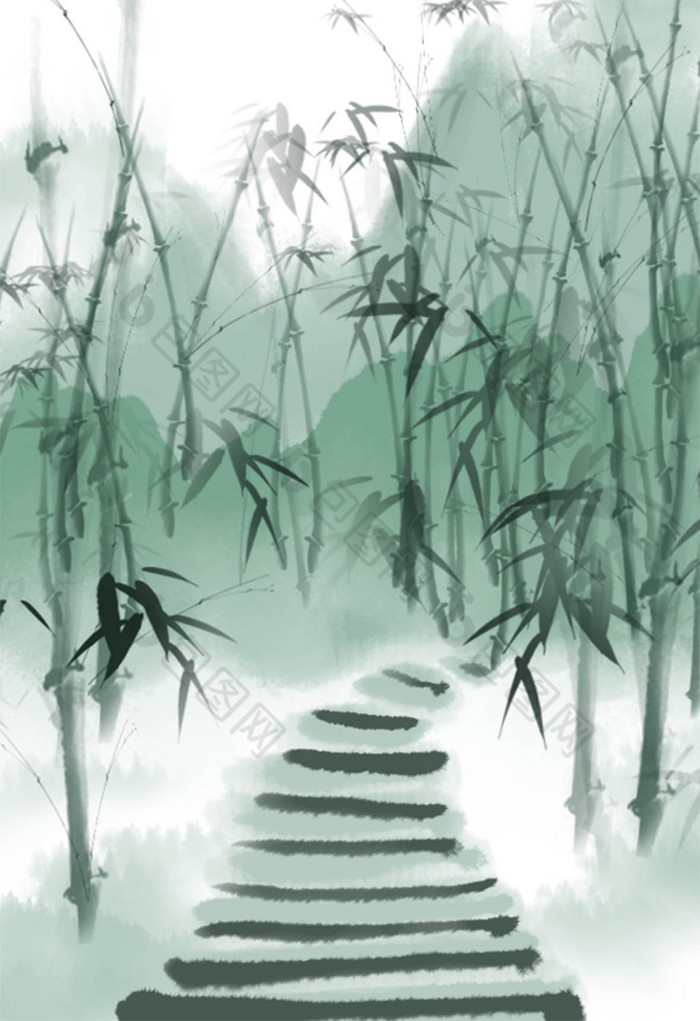 竹林插画