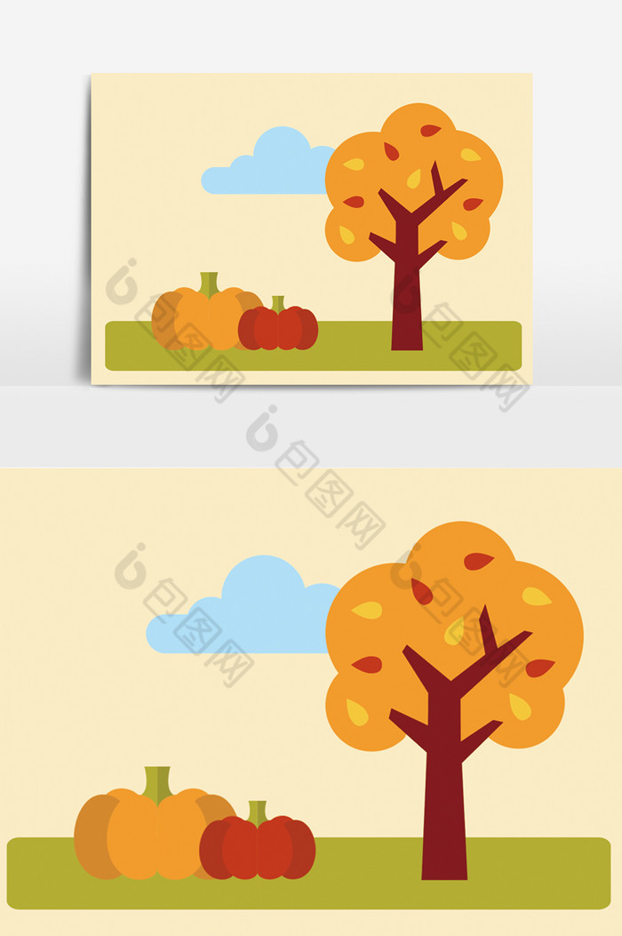 秋天的树和南瓜图片图片