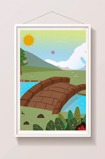 卡通流水夏天图片