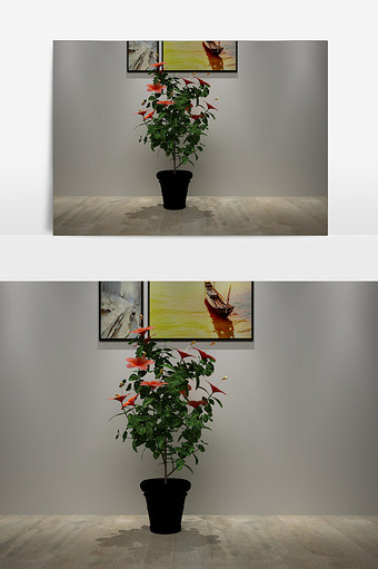 绿色花卉植物3D模型图片