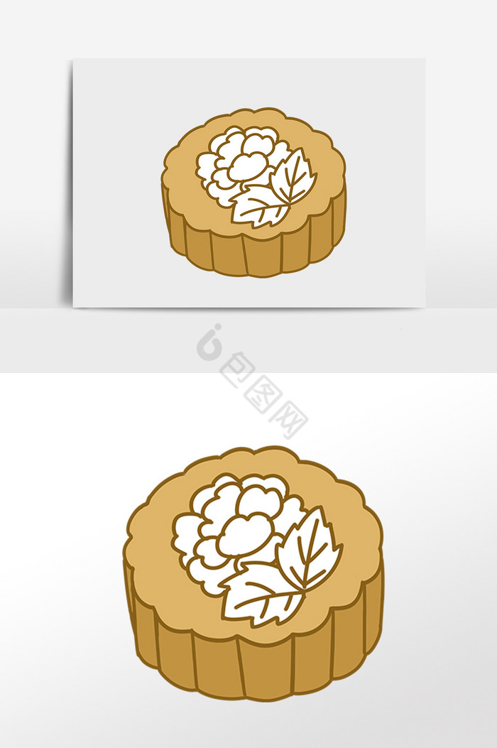 中秋月饼插画图片