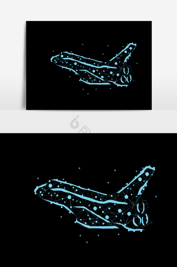 点线科技飞机插画图片