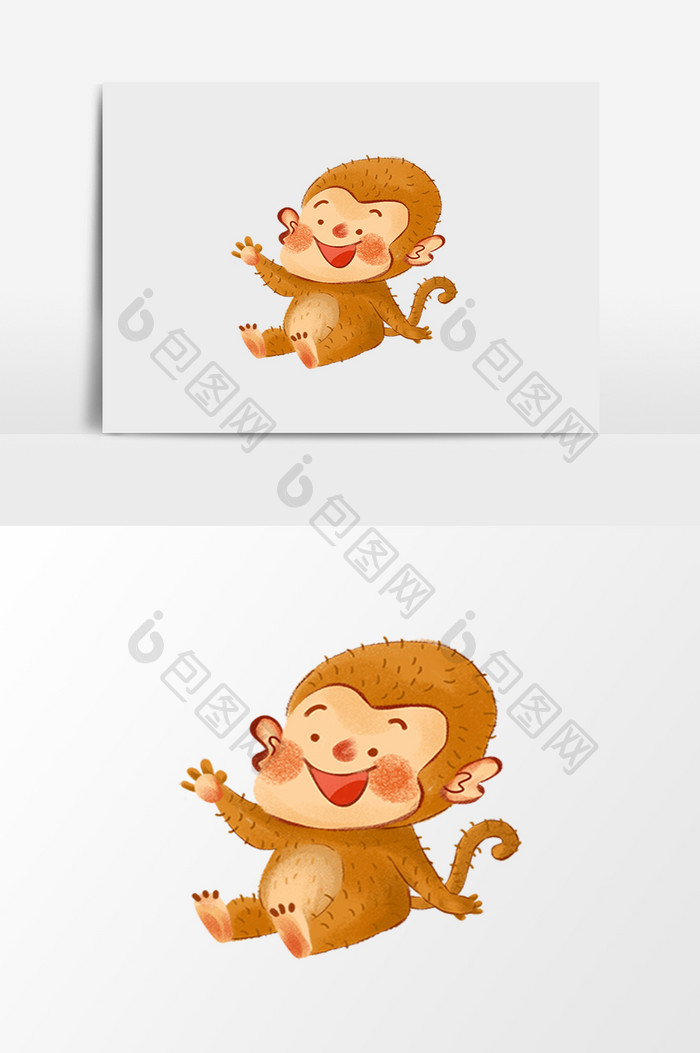 可爱卡通手绘猴子