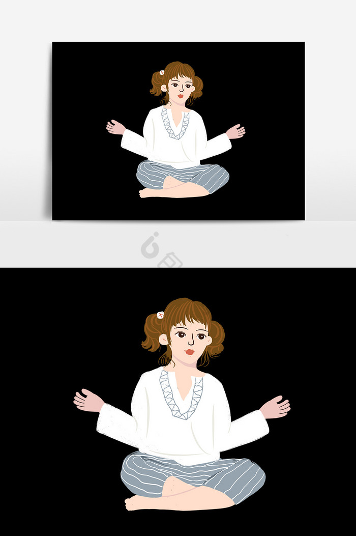 冥想瑜伽少女图片