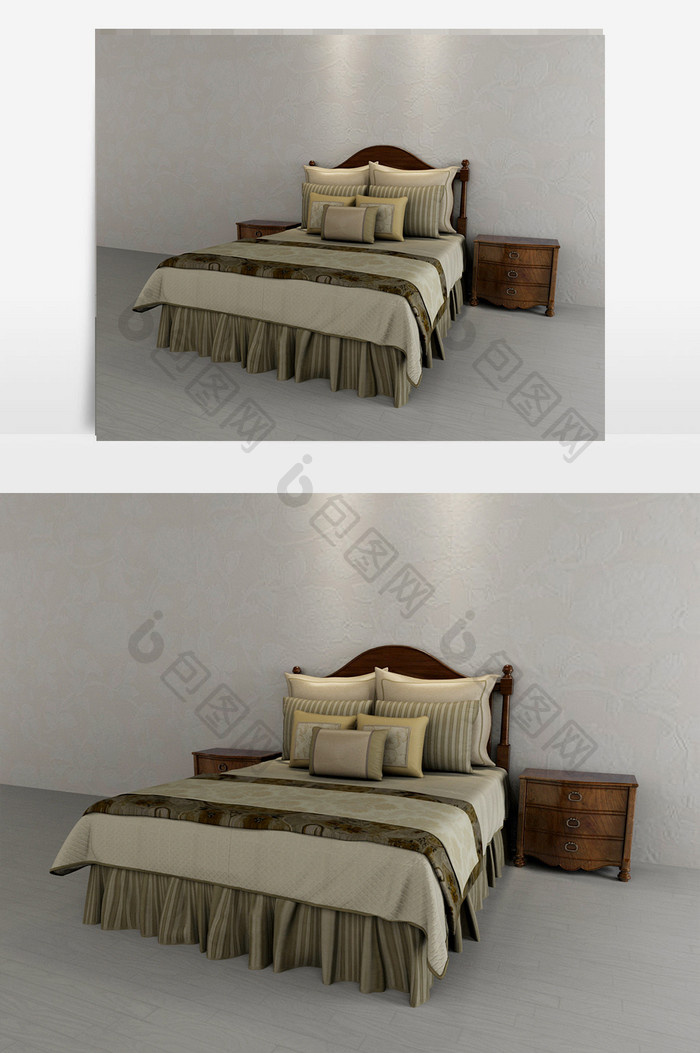 欧式古典风格的双人床
