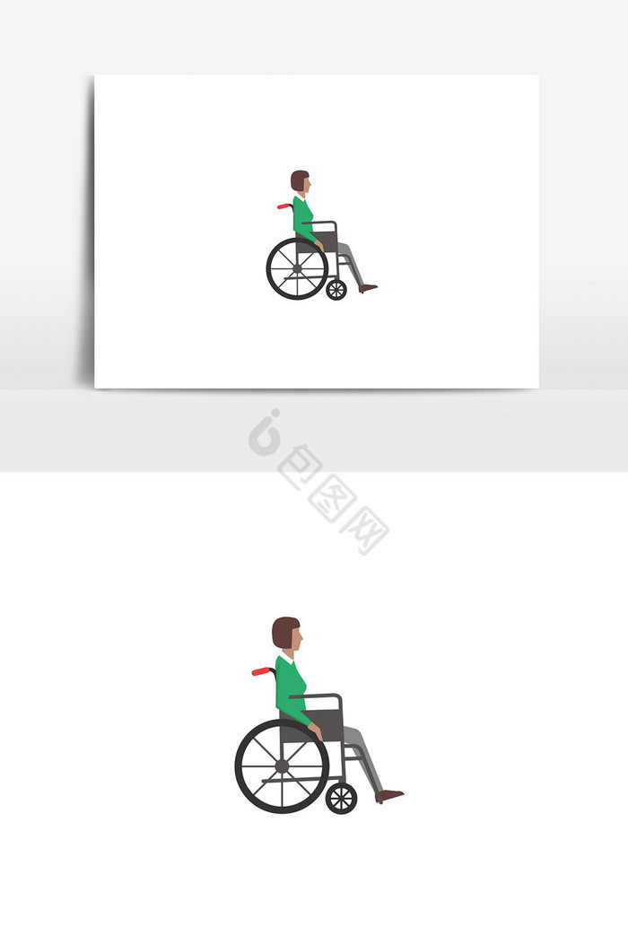 生病轮椅插画图片