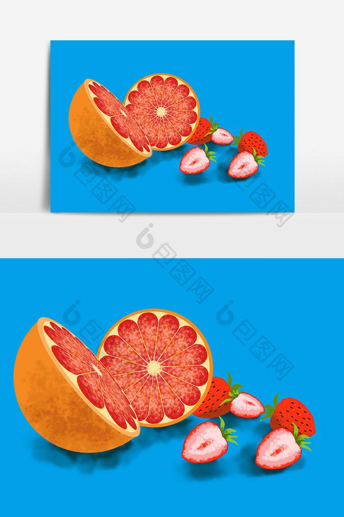 草莓水果餐饮设计元素